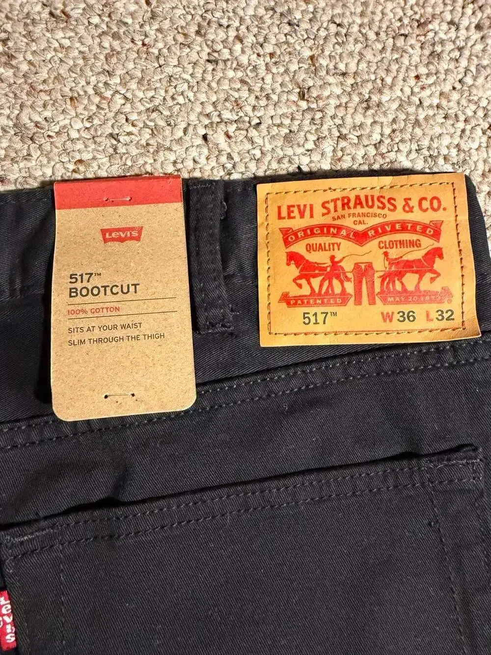 Levi's 517 Bootcut Jeans Black 36x32